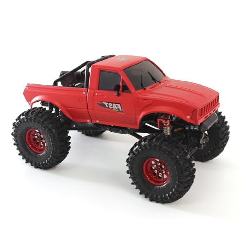 1/24 Pickup Truck Hard Body with Rear Cage Frame Wheelbase 133mm for 1/24 RC Crawler Axial SCX24 Bronco/Wrangler/C10/Base Camp Shell Upgrade (Red) - color: Red