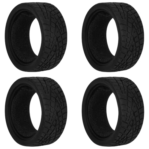 4pcs RC 1/10 On Road Slick Tire Rubber Tyre Fit for 1:10 Touring Drift Car HSP Tamiya HPI Kyosho Flating Car (2.56"x1.06"(65mmx27mm)) - size: 2.56"x1.06"(65mmx27mm)