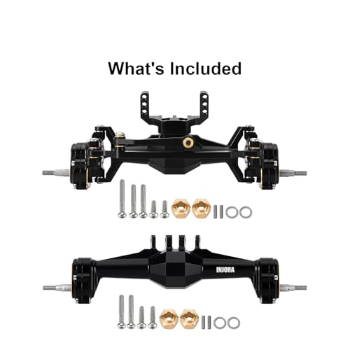 INJORA +5mm Diamond Portal Axles with Brass Steering Knuckles for TRX4M - color: Black Brass