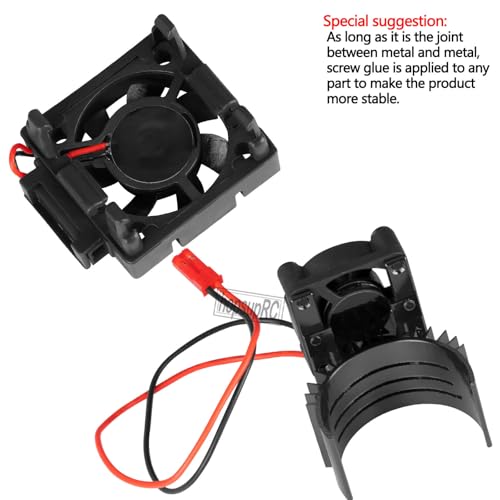VXL-3s High Velocity Fan Heatsink Set Upgrades Part for 1/10 Slash/Rustler/Stampede VXL 4X4 2WD, ESC Motor Cooling Fan Hops Up,Black - color: Black/(for 2wd 4wd)
