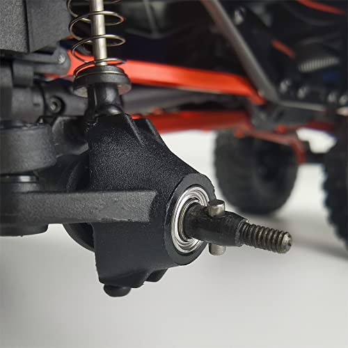 Que-T RC Brass Diff Cover with Front Steering Knuckle,7mm Wheel Hex Hub Extension, Boulder Bars Rails, Wheel Weights Hex Adapter for 1/24 Axial Scx24 Deadbolt C10 Car
