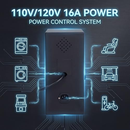 Sintron ST-002 Industrial Coin Operated Timer Control Power Box - 110V 16A Commercial Grade, 8-Channel Anti-Cheat Multi-Coin Acceptor Relay Box for Washing Machine, Arcade, Massage Chair, PCs