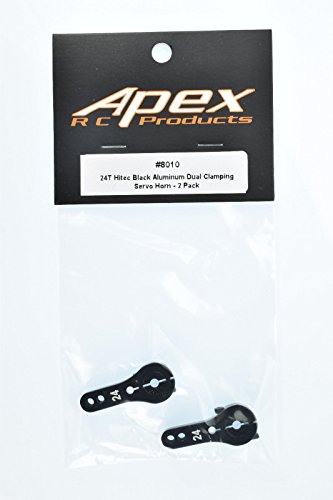 24T for Hitec Black Aluminum Dual Clamping Servo Horn - 2 Pack #8010