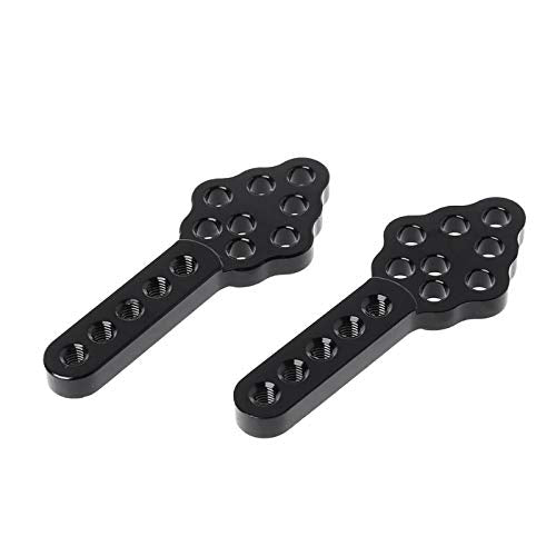 4Pcs Metal CNC RC Car Shock Absorber Mount Adjust Height Angle Stand for Axial SCX10 90046 D90 D110 SCX10III RC Crawler (Black) - color: Black