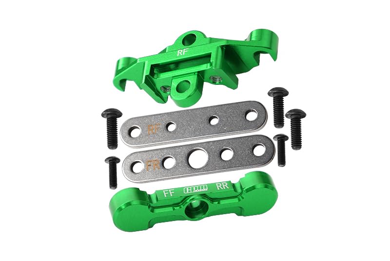 GPM 7075 Alloy Rear Tie Bar Mounts & Suspension Pin Retainers for TRAXXAS 1/10 4Wd Maxx Monster Truck -89076-4 - color: Green