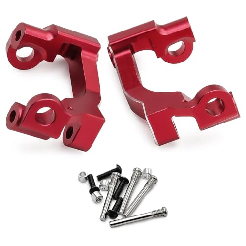 7075 Aluminum C-Hubs for Traxxas 1/16 Mini Maxx & Mini Slash 4X4 Replace 10732 High Strength Lightweight Steering Knuckle Red - color: Red