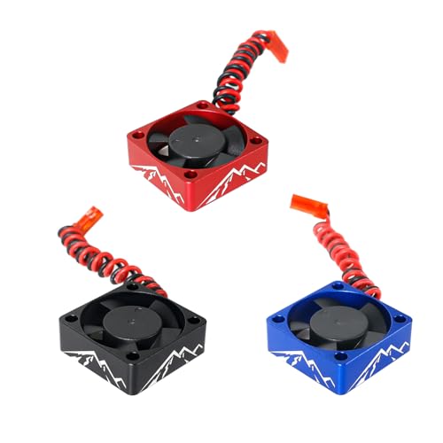 Aluminum Alloy RC Motor Cooling Fan 30x30mm Heatsink 28000RPM ESC Cooling Fan for 1/8 1/10 1/12 RC Car 540 550 Brushless Motor (Black)