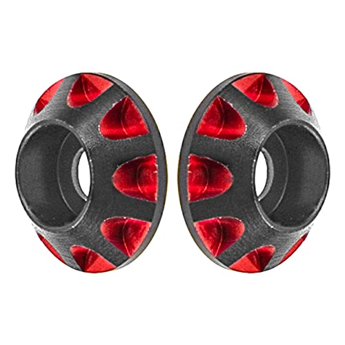 2Pcs HIRCQOO 1/10 RC Wing Buttons RC Metal Rear Wing Buttons Gasket OD 11mm Compatible with HPI HSP Redcat Traxxas Axial 1/10 RC Off Road Truck Buggy Racing Car (Red) - color: Red