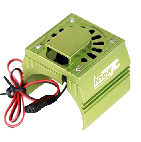 Powerhobby Cooling Fan for Traxxas Velineon VXl-3 ESC + 540/550 Heatsink Motor Fan Combo Green FITS : Traxxas Slash/Stampede 2WD / RUSTLER/Bandit/Rally VXL