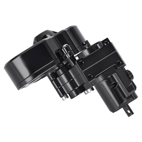 Complete Transmission Cutoff Gearbox with Dig Gear for SCX10 AX10 Wraith | CNC machined Aluminum alloy housing.Direct fit for 1/10 RC Axial SCX10.Upgrade stock gearbox for smoother crawl. - color: Black