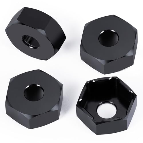 MORLORDY 4Pcs 12mm to 14mm Aluminum CNC Wheel Hex Hub Adapter Spacers for 1/10 SCX10/ TRX4/ 2WD Slash/Maxx/RTR/Granite/Stampede/Rustler VXL RC Car Truck Upgrade Part