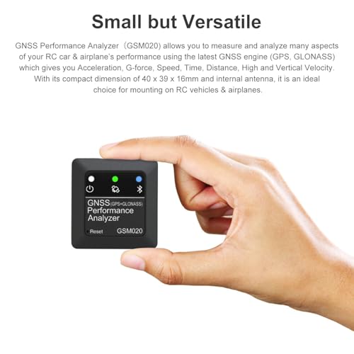 GSM020 GNSS Performance Analyzer GPS+GLONASS Speedometer | for RC Car Airplane Helicopter Drone Measurement/Max Speed/Average Speed/Distance/High and Vertical Velocity Tester