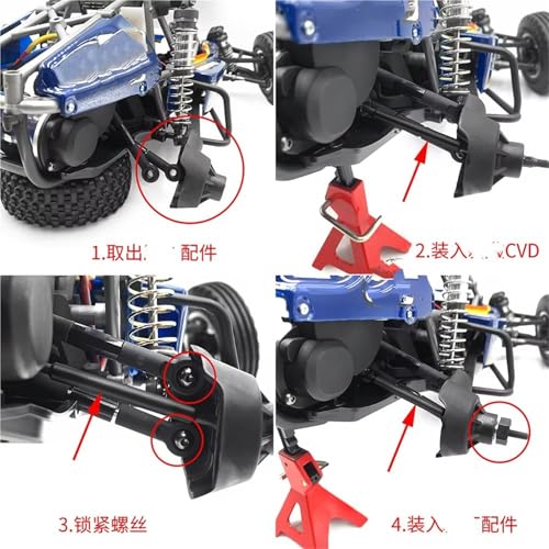 RC Car Transmission Shaft For Tamiya 1/10 For BBX 58719 2WD Buggy Truck Upgrade RC Car Parts Steel Rear CVD Drive Shaft Dogbones Transmission Shaft Car Accessories