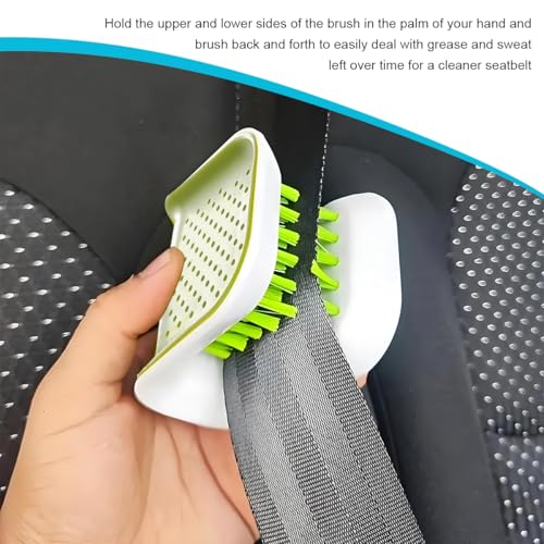2 PCS Car Seat Belt Cleaning Brush, U-Shaped Double Sided Bristle Scrubber Tool, Multifunctional Foldable Closed Safety Belt Washing Brush for Seatbelts Chopsticks Forks Knives Spoons (2 PCS) - color: 2 Pcs