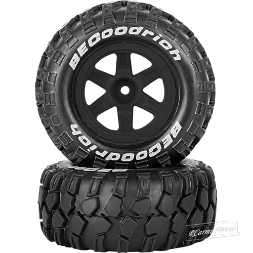 RC Wheels and Tires Off-Road Buggy Tires for 1/12 1/14 1/16 RC Off Road Monster Truck E-REVO Summit REDCAT HPI SAVAGEGT-2XS Volcano-16,1/12 1/14 1/16 Wheels Tires Set Pre-glued,Black - color: Black(4pcs)