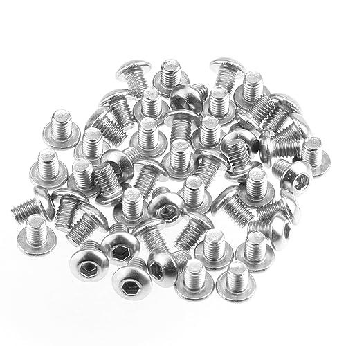 HELIFOUNER 100 Pieces M3 x 4mm, Thread Pitch 0.5mm, 304 Stainless Steel (18-8) Button Head Socket Cap Screws, Fully Threaded - size: M3 x 4mm