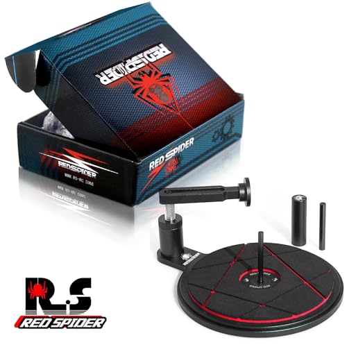 REDSPIDER Aluminum 1/8 1/10 RC Tire Gluing Tools RC semi-Automatic tire Gluer Fit for Including 40MM and Tires Below 40MM 1/8 1/10 On-Road/Off-Road/Drift Car(Black)