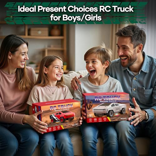 HOMETALL Remote Control Car RC Trucks - 2WD RC Truck Toy RC Cars for All Terrain, 1/24 Scale Pick-up Hobby Monster Truck Toys 2.4GHz Off-Road Vehicles Kids Gifts for Boys/Girls Age 3+, Silver - color: Silver