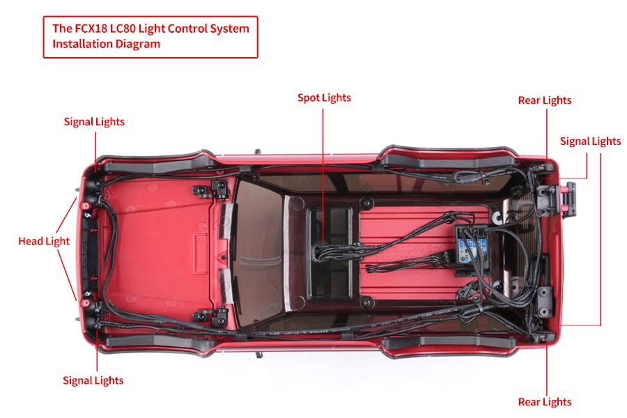 Light Control System Set for Ctrl Frk Brushless System for FMS FCX18 LC80 - color: Light Control for Lc80
