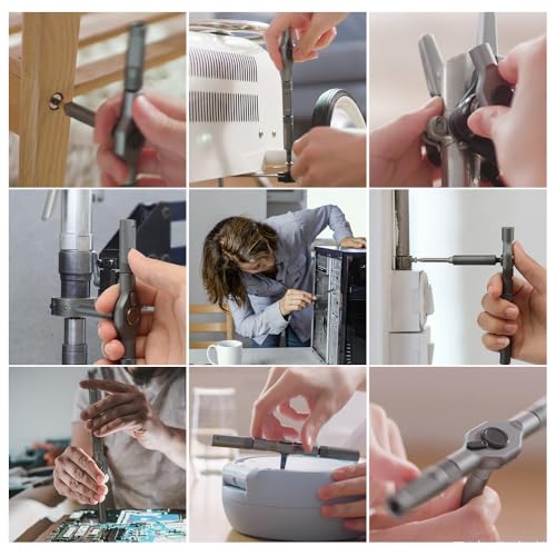 42 in 1 Magnetic Screwdriver, Screwdriver Set, Multi Bit Ratcheting Screwdriver Set with Storage Case Repair Tool Kit for Computer, Eyeglass, Bicycles, Watch, Ring Doorbell, Furniture and DIY - color: Black Ratchet