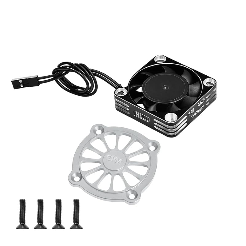 GPM 7075 Alloy Motor Heatsink with Metal Frame Cooling Fan and Protective Cover for ARRMA 1/10 2Wd Gorgon 4X2 Mega 550-Ara3230 - color: Silver