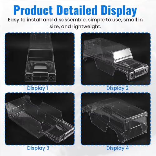 Rc Accessories Parts for Traxxas for TRX4 1/10 RC Car Upgrades Parts Accessories Clear Polycarbonate Body Shell Kit 324mm Wheelbase D110
