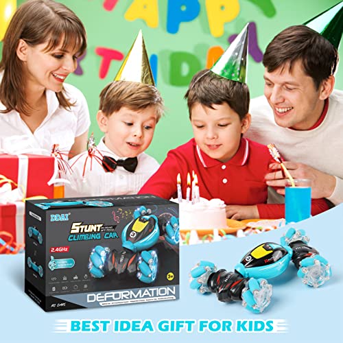 DDAI Gesture Sensing RC Stunt Car, 2.4GHz 4WD Hand Controlled & Remote Control Transforming Vehicle with 360° Flips, Birthday Toy Gifts for Boys Ages 6-12