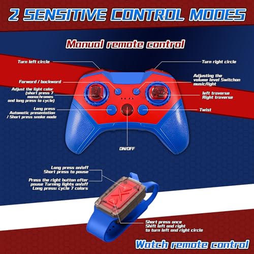 S-pider Rc Gesture Sensing Stunt Car Toys for Boys 3-14 Years Old, Drift Hand Control Remote Control Cars with Light & Music, 360°Rotation Double Side Cars Birthday Gifts for Kid Age 4 5 6 7 8 9 10 11 - color: Red