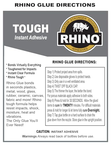 Rhino Glue Gel, Heavy Duty 40 Gram Clear