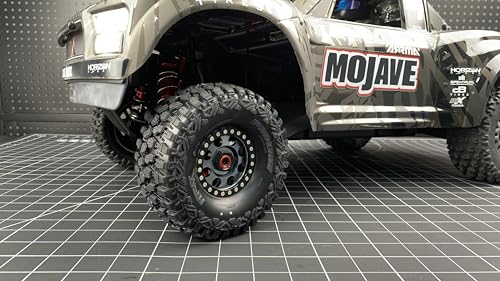 4Pcs Aluminium Beadlock Wheel Rims for 1/7 Mojave 6S EXB & 1/8 Mojave 4S BLX Desert Truck(Silver) - color: Silver
