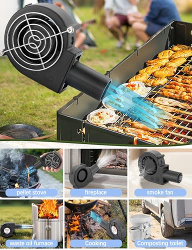 Wathai BBQ Air Mover Blower Fan 12V 97mm Centrifugal Fan 110V 120V 9733 | Dual Ball High Speed 3500CFM Variable speed fan for Charcoal Starter,Outdoor Cooking,Fireplace,Wood Stove - style: 9733 110V-240V