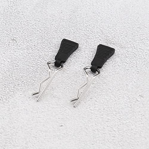 8PCS RC Body Clips Bent Springy R Pins for 1/8 1/10 1/12 RC Car Secure Shell Pin & Mounting Bracket Set RC Model Bent Body Clamp Accessories Black