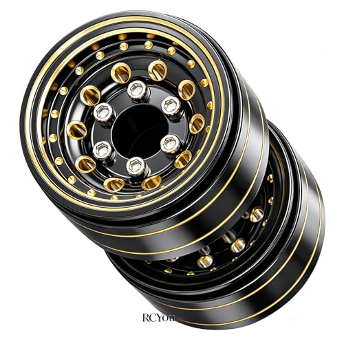 RC RC 1.0" Full Brass Beadlock Wheels Rims Set for 1/18 Trx4m 1/24 SCX24 RC Crawler Car,1.0 Beadlock Wheel Rims