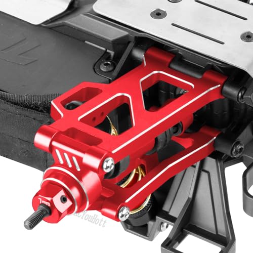 RC Aluminum Caster Block & Steering Blocks & Rear Stub Axle Carriers & Steering Bellcranks Upgrades Part for 1/16 Mini Maxx 4WD (Car Model:#107154-1#108046-1#108164-1#108076-1),Red - color: Red-(for 1/16)