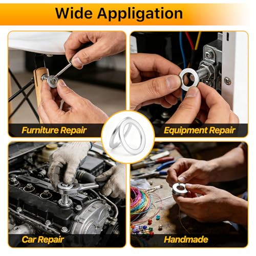 720PCS Crush Washer Kit, Aluminum Oil Drain Plug Gasket Assortment | 18 Sizes Crush Washer Oil Drain Plug, Automotive Engine Crush Washers (M6 M8 M10 M12 M14 M16 M18 M20 M22 M24) - size: 720PCS((M6-M24))