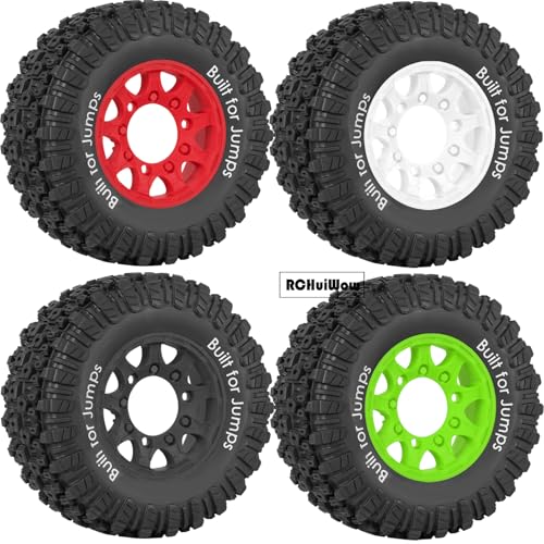 12mm/14mm/17mm Hex RC Tires for 1/10 RC Scale Truck Slash 2WD 4×4 Senton Axia1 L0S1 Red cat Rc 4wd,1/10 Short Course Truck Tires w/Foam Inserts,4PCS,Black - color: Black(4pcs)