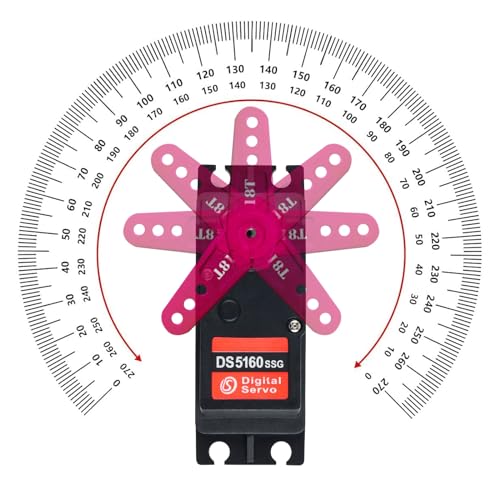 60KG DS5160 SSG HV Digital Servo, 270 Degree Waterproof Full Metal High Torque RC Servo for 1/5 Scale HPI Baja 5B SS RC Crawler Robotic Arm Truck (1Piece) - style: 1Piece
