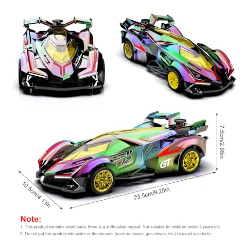 RC Drift Car, 2.4GHz 4WD Spray Remote Control Car, High Speed RC Sport Toy Cars Racing Vehicle with LED Lights and Drifting Tires for Adults