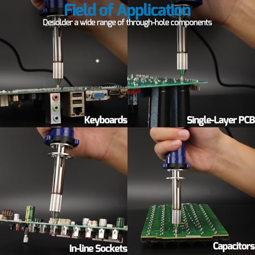 WEP 929D VI 180W Electric Desoldering Iron Tool Temperature Controlled with Removable Solder Sucker with 3 Nozzles Pump Function Soldering Iron