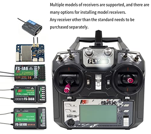 DTXMX Flysky FS-i6X 6-10CH(Def.6) RC Transmitter and FS-iA6B Receiver 2.4G | i-Bus 10 Channels or PWM 6CH 2.4GHz AFHDS2A Radio for RC Quadcopter FPV Racing Drone (Mode-2)