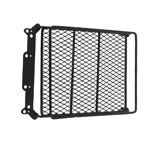 RC Roof Rack, Metal Middle Size Roof Carrier with LED Lights for 1/10 RC Crawler, Scale Accessories for Axial SCX10 and Off-Road Enthusiasts - size: 4 white