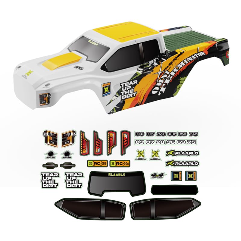 RIAARIO 1.2MM PC Body Shell (Orange/White) + Stickers for RZ001B-C - color: Pc Car Shell (Orange White)