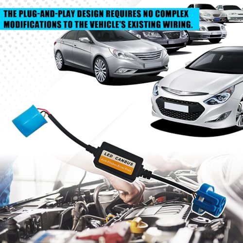 Car LED CAN Bus Decoder, 9007 Load Resistor Turn Signal Harness Adapter, Anti-Flicker Error Decoder Resistor Universal for LED Headlight Tail Light Conversion Kit (9007, 2PCS) - size: 9007