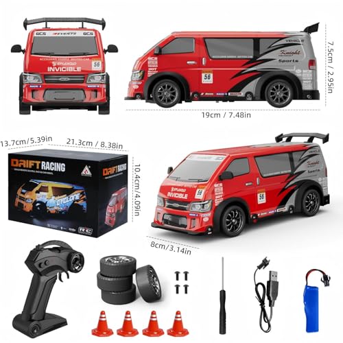 RC Drift Car 1:24 Scale Remote Control Vehicle 25KM/H(Peak) 4WD with Drift, JDM Drift rc Cars with LED Lights USB Rechargeable Battery, rc Cars Boys Toys Gift Back-to-School Season Birthday - color: Rc Drift Car-red