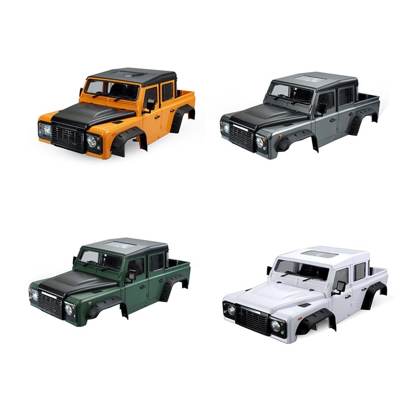 1/10 RC Land Rover Defender Pickup Hard Body Shell Kit-313mm Wheelbase Pickup Body for Axial SCX10 90046 TRX4 CC01 Capra RC Crawler Car (Grey) - color: Grey