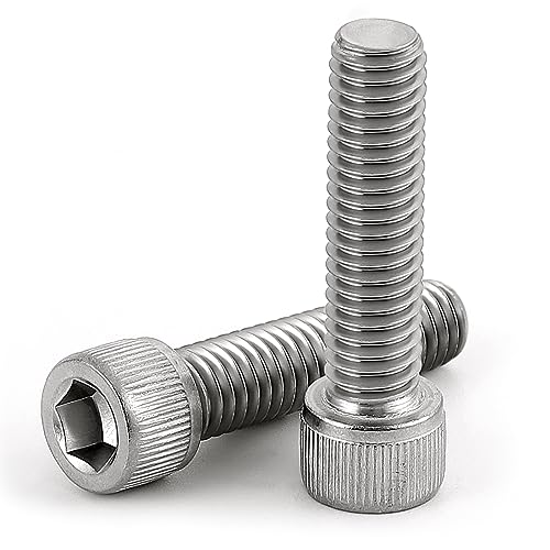 M8-1.25 x 40mm Socket Head Cap Screws Bolts, Allen Socket Drive, Stainless Steel 18-8 (304), Full Thread, Bright Finish, Machine Thread, 20 PCS - size: M8 x 40mm