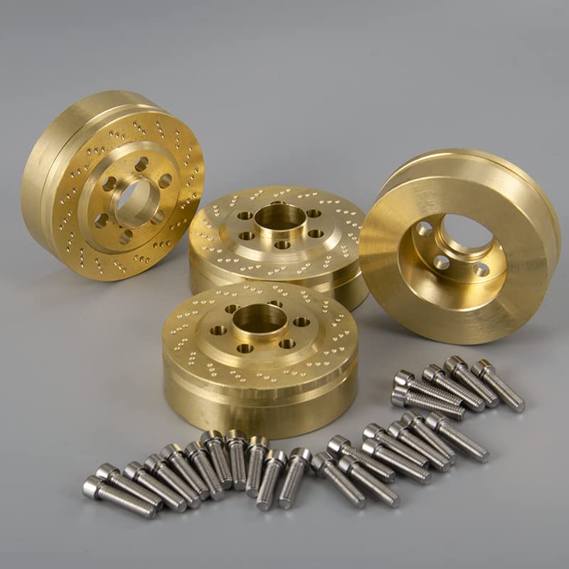 MORLORDY 4PCS RC Brass 2.2 Beadlock Wheels Weights for 1/10 Scale SCX10 D90 Wraith 90048 90018 RR10 RC Wheel Weights Accessories - size: 2.2 Inch