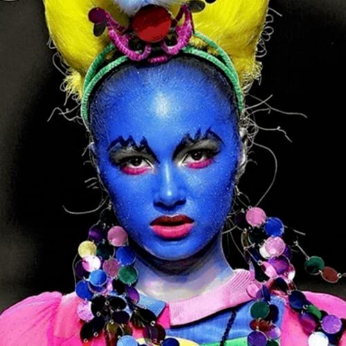 Go Ho Blue Face Body Paint(2.1 oz),Blue Makeup Water Based Face Paint and Body Paint for Airbrush Makeup Special FX, Cosplay, and Halloween Make up - color: Blue