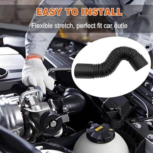 Universal 76MM Air Intake Pipe 3 Inch Flexible Inlet Hose Stretchable Durable Waterproof Automotive Replacement for Truck SUV Car Black