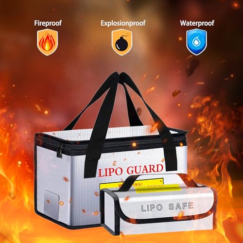 3PCS Lipo Battery Safe Bag Fireproof Charging Bag for RC Lipo Battery Pack Storage Charging Transport, Home Office Travel Lipo Safe Storage Pouch - size: Unknown Dimensions (3 pcs)